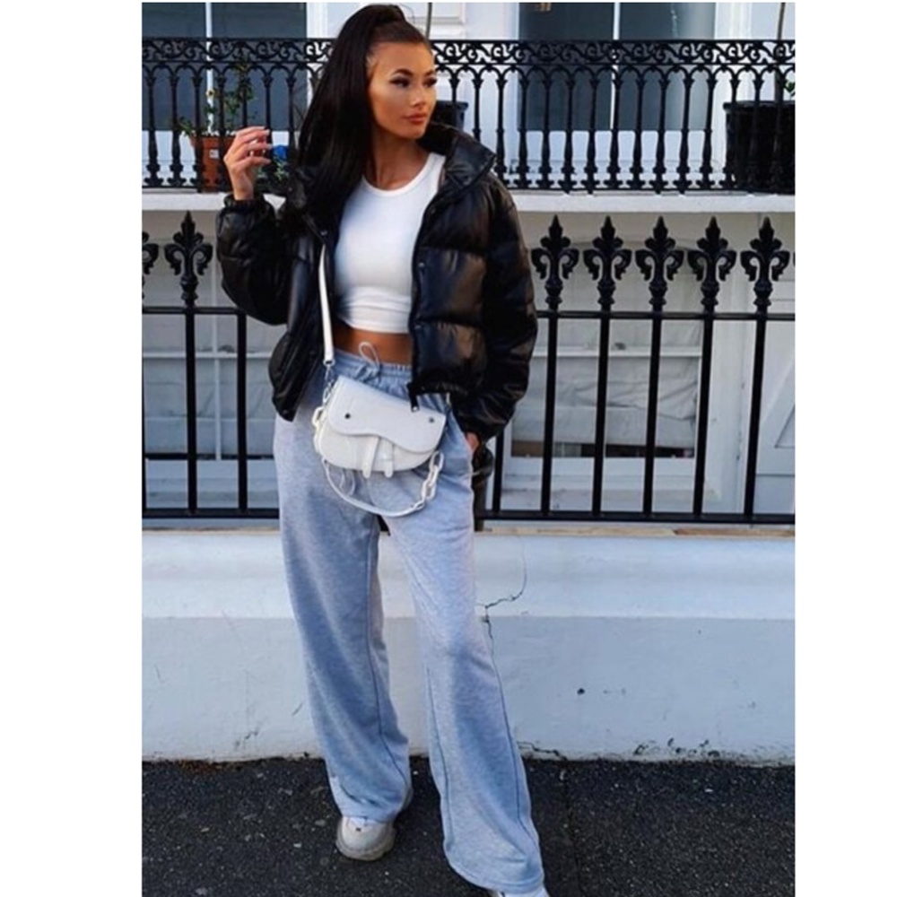 Rib-Knit White High Neck Crop Tank Top - Picture 15 of 16